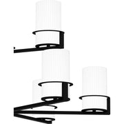 Quoizel Seymour 32in 9-Light Chandelier | Transitional Matte Black and Opal Etched Glass | Dining Room & Foyer | Model SEY5032MBK