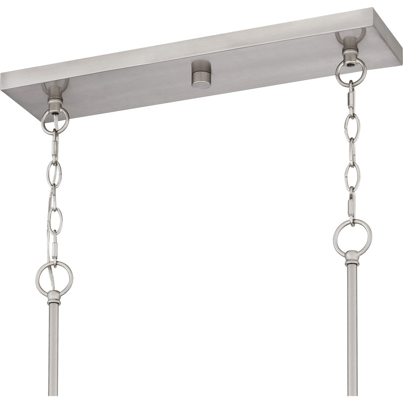 Quoizel Seymour 36in 6-Light Island Chandelier | Transitional Brushed Nickel and Opal Etched Glass | Kitchen Island & Dining Room | Model SEY636BN