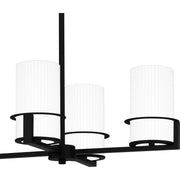 Quoizel Seymour 36in 6-Light Island Chandelier | Transitional Matte Black and Opal Etched Glass | Kitchen Island & Dining Room | Model SEY636MBK