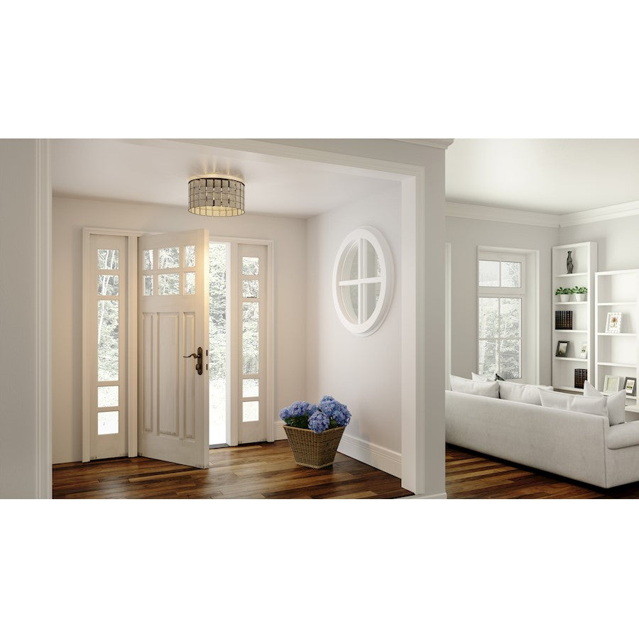 Quoizel Seigler 3 Light Semi-Flush Mount, Matte Black