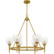 Quoizel Shea 6Light Chandelier, Brushed Gold/Glass - SHA5032BRG
