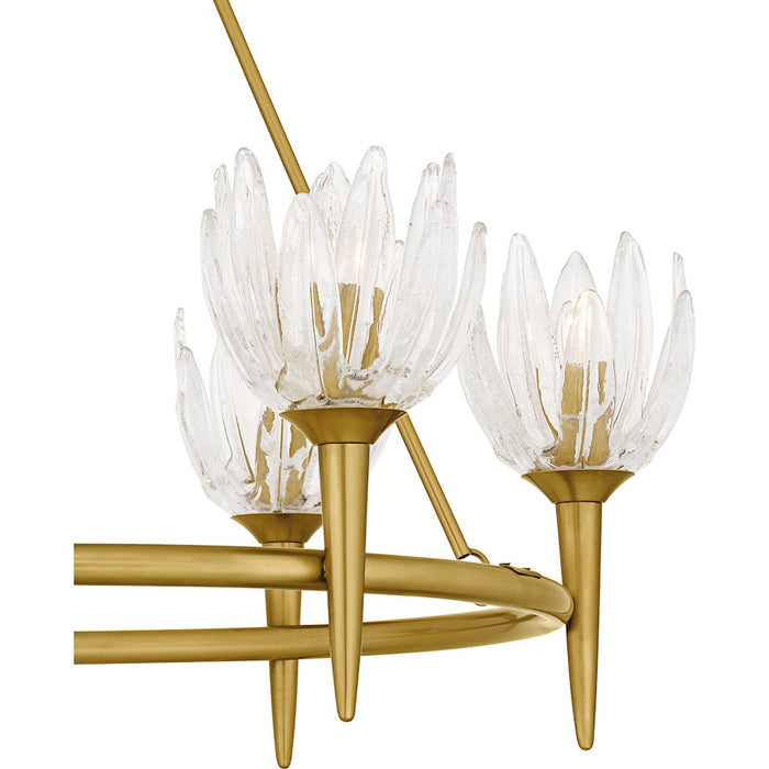 Quoizel Shea 6Light Chandelier, Brushed Gold/Glass