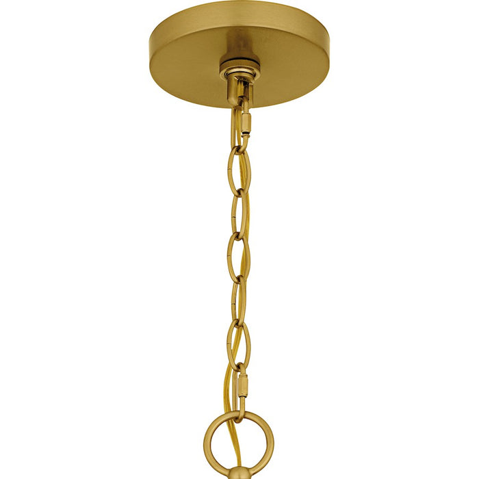 Quoizel Shea 6Light Chandelier, Brushed Gold/Glass