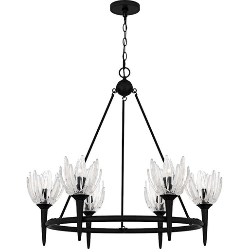 Quoizel Shea 6Light Chandelier, Matte Black/Glass - SHA5032MBK