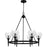 Quoizel Shea 6Light Chandelier, Matte Black/Glass
