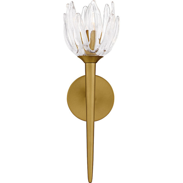 Quoizel Shea 1Light Wall Sconce, Brushed Gold/Glass