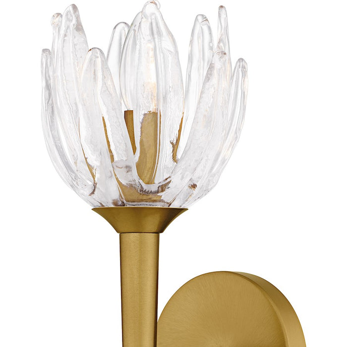 Quoizel Shea 1Light Wall Sconce, Brushed Gold/Glass
