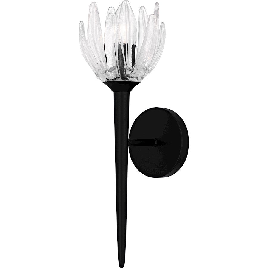 Quoizel Shea 1Light Wall Sconce, Matte Black/Glass - SHA8806MBK