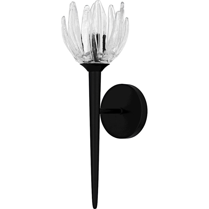Quoizel Shea 1Light Wall Sconce, Matte Black/Glass