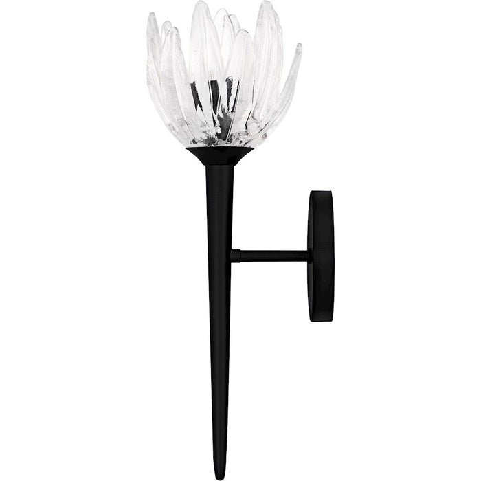 Quoizel Shea 1Light Wall Sconce, Matte Black/Glass