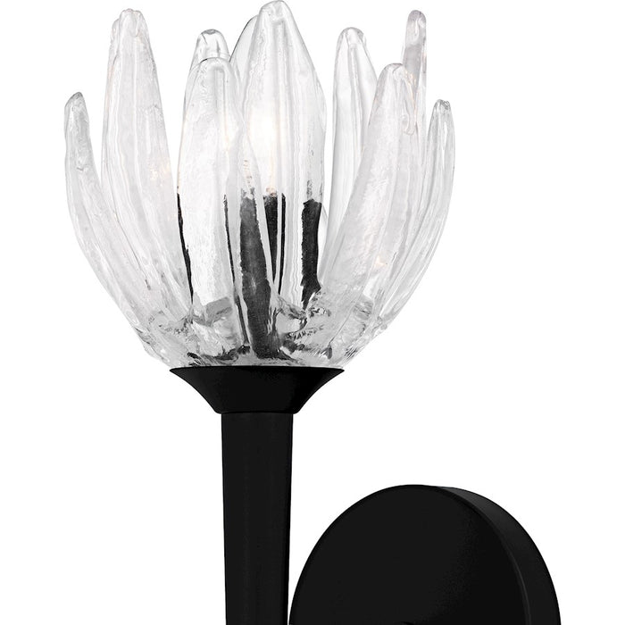 Quoizel Shea 1Light Wall Sconce, Matte Black/Glass