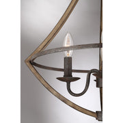 Quoizel Shire 18in 4-Light Pendant | Rustic Black Steel Faux Wood Frame | Kitchen Island & Dining Room | 18.25 x 18.25 x 24 in | Model SHR2818RK