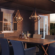 Quoizel Shire 18in 4-Light Pendant | Rustic Black Steel Faux Wood Frame | Kitchen Island & Dining Room | 18.25 x 18.25 x 24 in | Model SHR2818RK