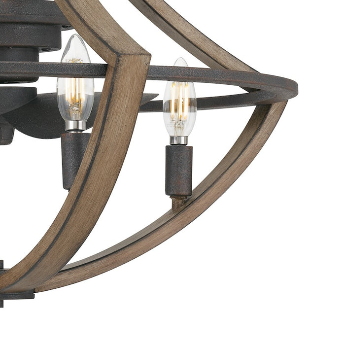 Quoizel Shire 4 Light Fandelier, Rustic Black