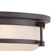 Quoizel Sailor 20in 5-Light Semi-Flush Mount | Nautical Western Bronze and White Etched Glass | Bedroom & Foyer | 20 x 20 x 9.5 in | Model SLR1720WT