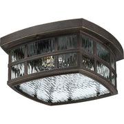 Quoizel Stonington 12in 2-Light Outdoor Lantern | Coastal Palladian Bronze and Clear Water Glass | Porch & Patio | 12 x 12 x 5.75 in | Model SNN1612PN