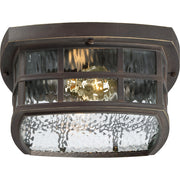 Quoizel Stonington 12in 2-Light Outdoor Lantern | Coastal Palladian Bronze and Clear Water Glass | Porch & Patio | 12 x 12 x 5.75 in | Model SNN1612PN