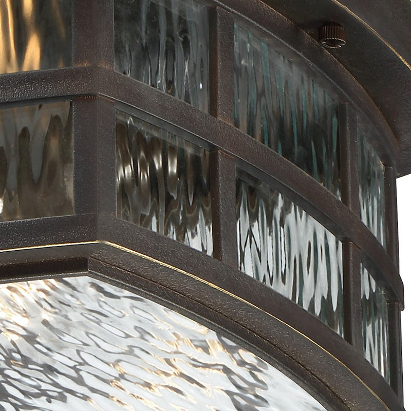 Quoizel Stonington 12in 2-Light Outdoor Lantern | Coastal Palladian Bronze and Clear Water Glass | Porch & Patio | 12 x 12 x 5.75 in | Model SNN1612PN