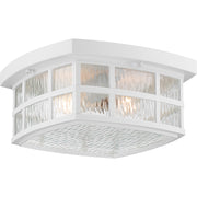 Quoizel Stonington 12in 2-Light Outdoor Wall Lantern | Traditional Matte White and Clear Water Glass | Front Porch & Entryway | Model SNN1612W