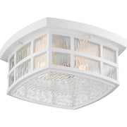 Quoizel Stonington 12in 2-Light Outdoor Wall Lantern | Traditional Matte White and Clear Water Glass | Front Porch & Entryway | Model SNN1612W