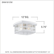 Quoizel Stonington 12in 2-Light Outdoor Wall Lantern | Traditional Matte White and Clear Water Glass | Front Porch & Entryway | Model SNN1612W