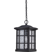 Quoizel Stonington 9.5in 1-Light Outdoor Wall Lantern | Traditional Mystic Black and Clear Water Glass | Front Porch & Entryway | Model SNN1909K