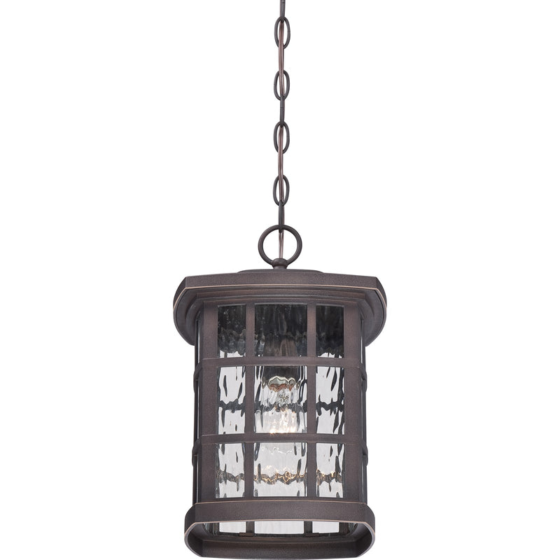 Quoizel Stonington 9.5in 1-Light Outdoor Wall Lantern | Traditional Palladian Bronze and Clear Water Glass | Front Porch & Entryway | Model SNN1909PN