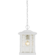 Quoizel Stonington 9.5in 1-Light Outdoor Wall Lantern | Traditional Matte White and Clear Water Glass | Front Porch & Entryway | Model SNN1909W
