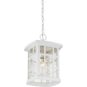 Quoizel Stonington 9.5in 1-Light Outdoor Wall Lantern | Traditional Matte White and Clear Water Glass | Front Porch & Entryway | Model SNN1909W
