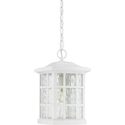 Quoizel Stonington 9.5in 1-Light Outdoor Wall Lantern | Traditional Matte White and Clear Water Glass | Front Porch & Entryway | Model SNN1909W