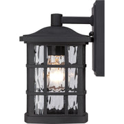 Quoizel Stonington 10in 1-Light Outdoor Wall Lantern | Traditional Mystic Black and Clear Water Glass | Entryway & Porch | Model SNN8406K