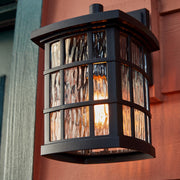 Quoizel Stonington 10in 1-Light Outdoor Wall Lantern | Traditional Mystic Black and Clear Water Glass | Entryway & Porch | Model SNN8406K