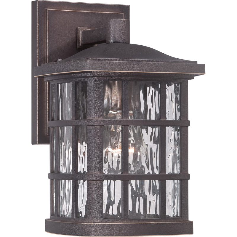 Quoizel Stonington 10in 1-Light Outdoor Wall Lantern | Traditional Palladian Bronze and Clear Water Glass | Entryway & Porch | Model SNN8406PN