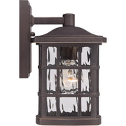 Quoizel Stonington 10in 1-Light Outdoor Wall Lantern | Traditional Palladian Bronze and Clear Water Glass | Entryway & Porch | Model SNN8406PN