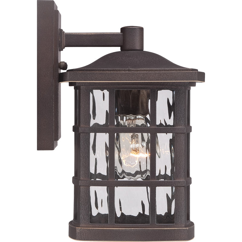 Quoizel Stonington 10in 1-Light Outdoor Wall Lantern | Traditional Palladian Bronze and Clear Water Glass | Entryway & Porch | Model SNN8406PN