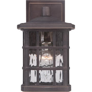 Quoizel Stonington 10in 1-Light Outdoor Wall Lantern | Traditional Palladian Bronze and Clear Water Glass | Entryway & Porch | Model SNN8406PN