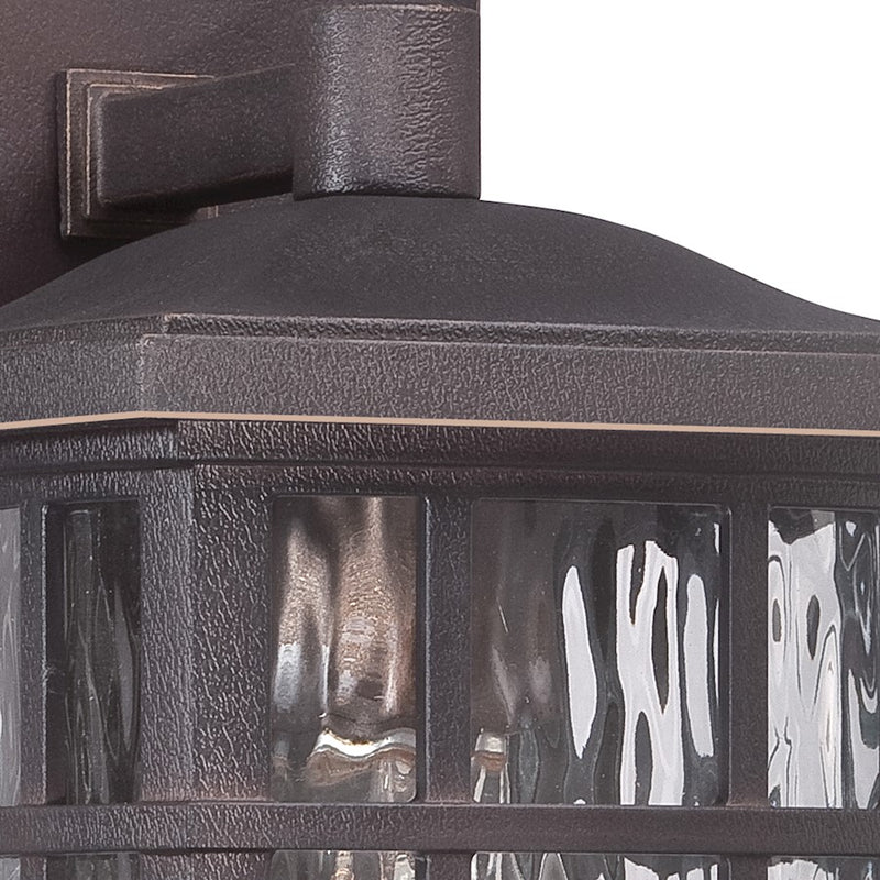 Quoizel Stonington 10in 1-Light Outdoor Wall Lantern | Traditional Palladian Bronze and Clear Water Glass | Entryway & Porch | Model SNN8406PN