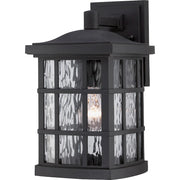 Quoizel Stonington 13in 1-Light Outdoor Wall Lantern | Traditional Mystic Black and Clear Water Glass | Entryway & Porch | Model SNN8408K