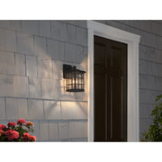 Quoizel Stonington 13in 1-Light Outdoor Wall Lantern | Traditional Mystic Black and Clear Water Glass | Entryway & Porch | Model SNN8408K