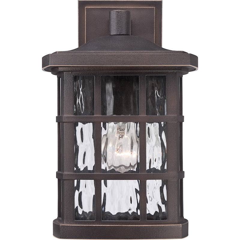 Quoizel Stonington 13in 1-Light Outdoor Wall Lantern | Traditional Palladian Bronze and Clear Water Glass | Porch & Patio | Model SNN8408PN