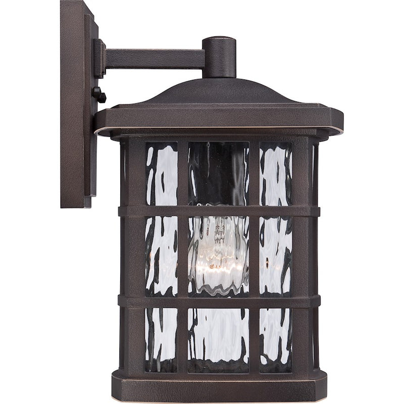 Quoizel Stonington 13in 1-Light Outdoor Wall Lantern | Traditional Palladian Bronze and Clear Water Glass | Porch & Patio | Model SNN8408PN