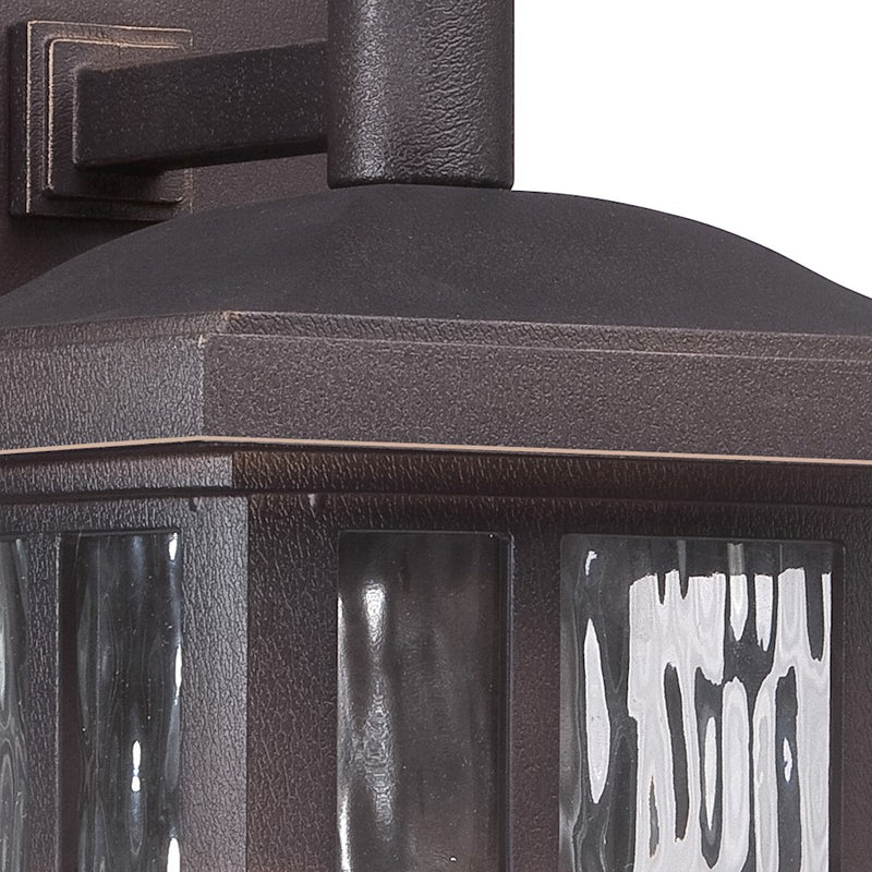Quoizel Stonington 13in 1-Light Outdoor Wall Lantern | Traditional Palladian Bronze and Clear Water Glass | Porch & Patio | Model SNN8408PN