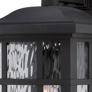 Quoizel Stonington 15in 1-Light Outdoor Wall Lantern | Traditional Mystic Black and Clear Water Glass | Porch & Patio | Model SNN8409K