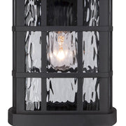 Quoizel Stonington 15in 1-Light Outdoor Wall Lantern | Traditional Mystic Black and Clear Water Glass | Porch & Patio | Model SNN8409K
