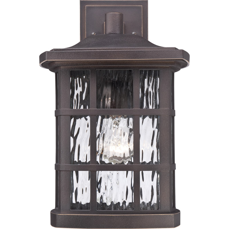 Quoizel Stonington 15in 1-Light Outdoor Wall Lantern | Traditional Palladian Bronze and Clear Water Glass | Porch & Patio | Model SNN8409PN