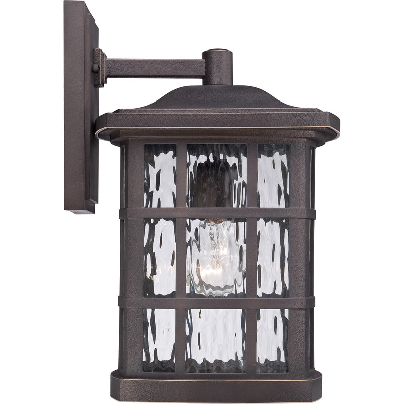 Quoizel Stonington 15in 1-Light Outdoor Wall Lantern | Traditional Palladian Bronze and Clear Water Glass | Porch & Patio | Model SNN8409PN