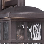 Quoizel Stonington 15in 1-Light Outdoor Wall Lantern | Traditional Palladian Bronze and Clear Water Glass | Porch & Patio | Model SNN8409PN