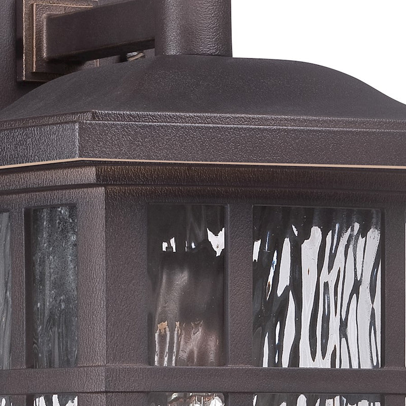 Quoizel Stonington 15in 1-Light Outdoor Wall Lantern | Traditional Palladian Bronze and Clear Water Glass | Porch & Patio | Model SNN8409PN