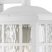 Quoizel Stonington 10.5in 1-Light Outdoor Wall Lantern | Traditional Matte White and Clear Water Glass | Front Porch & Entryway | Model SNN8409W