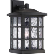 Quoizel Stonington 12in 1-Light Outdoor Wall Lantern | Traditional Mystic Black and Clear Water Glass | Front Porch & Entryway | Model SNN8411K